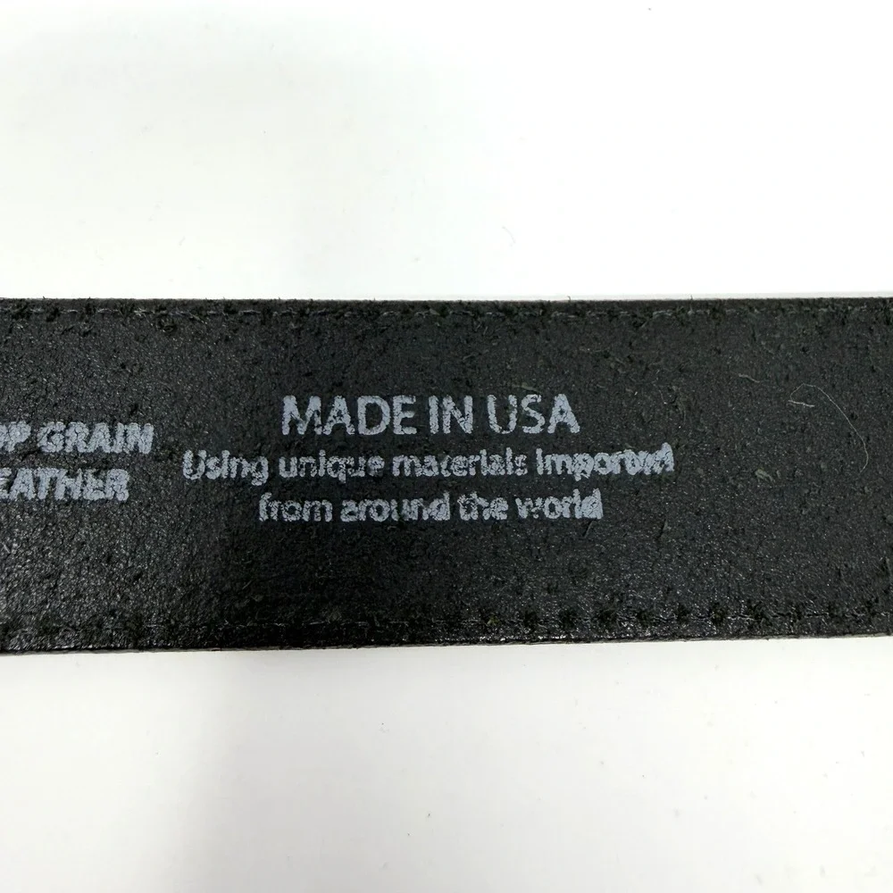Justin C11743 Bomber Leather Belt Bent Rail Top Grain Black Size 42